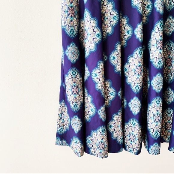 Ann Taylor | Navy Medallion Circle Flounce Skirt - Picture 2 of 5